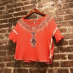 Embroidered Free People top